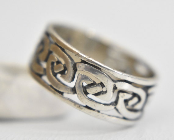 Celtic ring Irish knots woven thumb band sterling… - image 6