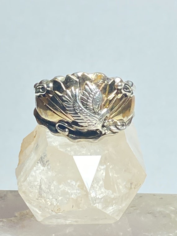 Eagle ring Navajo sterling silver detailed with a… - image 1