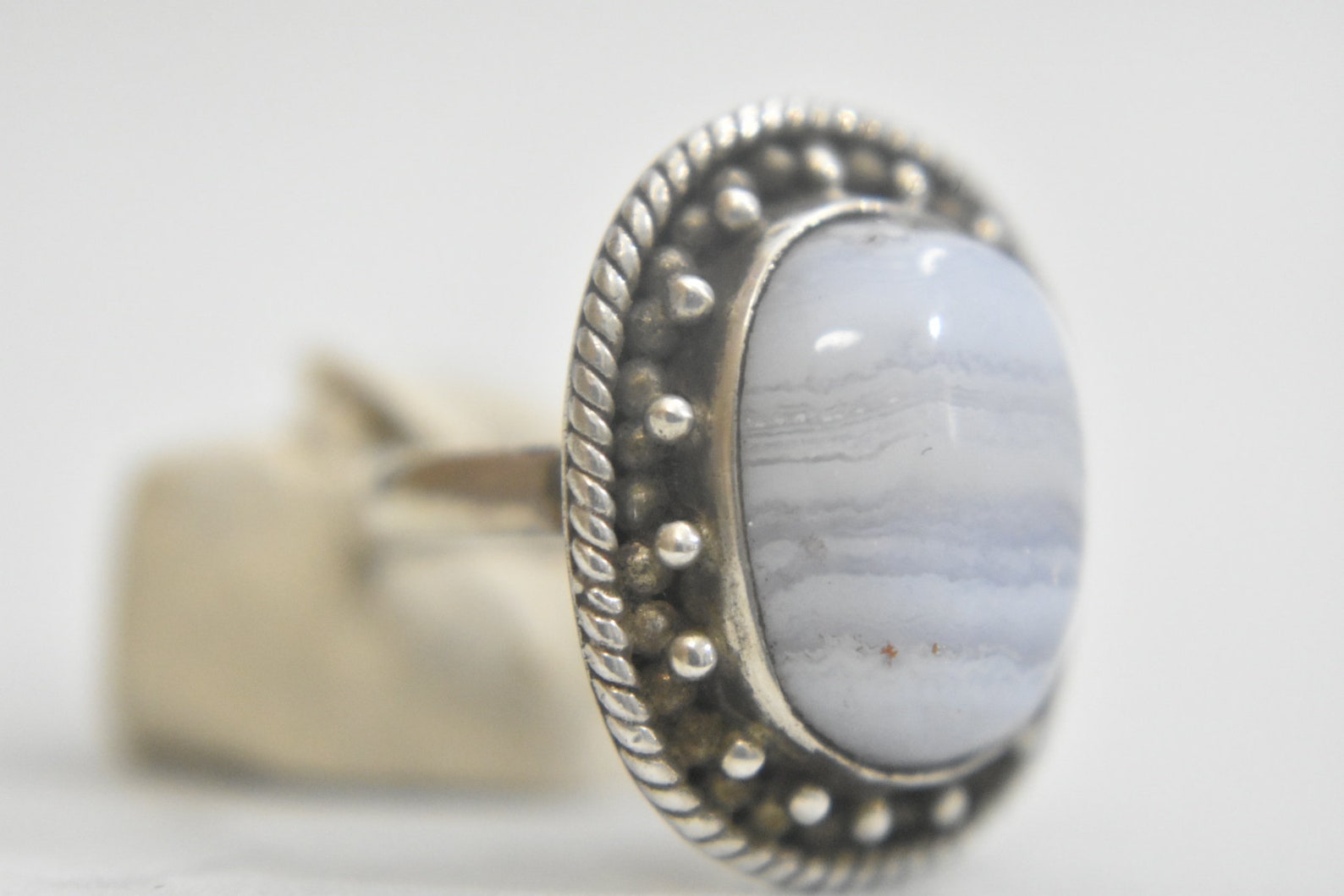 Agate Ring Blue Lace Agate Sterling Silver Women Size 6 - Etsy