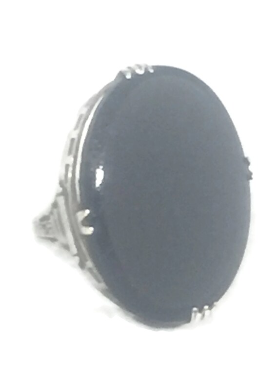 Art Deco Ring Size 5 Plus Onyx Ring Size 5 Mourni… - image 9