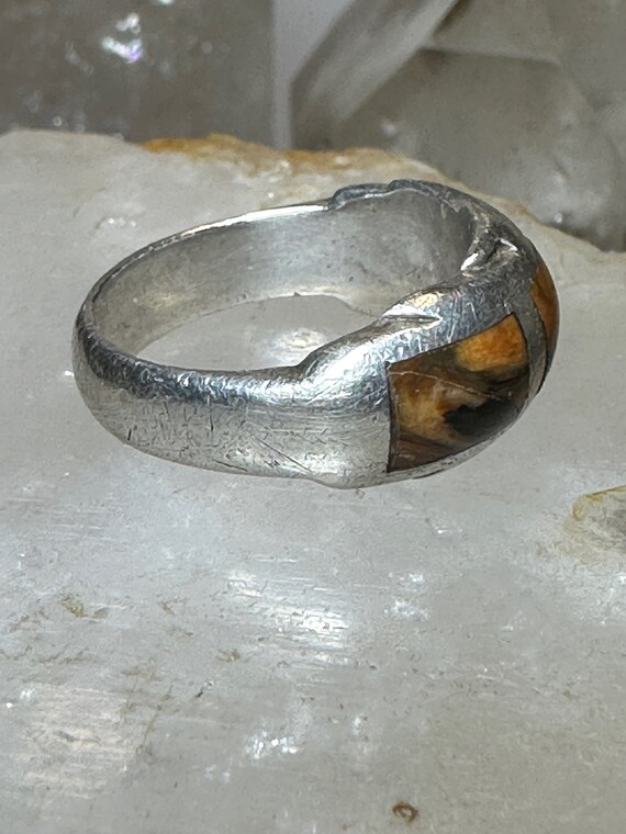 Petrified wood ring size 9 southwest band  sterli… - image 9
