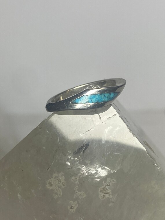 Turquoise chips ring slender stacker southwest wo… - image 8