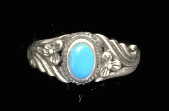 Turquoise Ring Women Navajo Ring Size 6 Plus Sout… - image 9