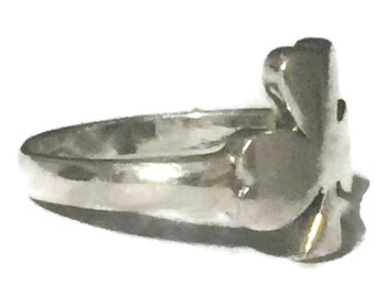 Anello con trifoglio nero in argento sterling, anello da donna con quattro foglie Anello con trifoglio in argento sterling Anello con trifoglio nero in oro Anello da donna con 4 quadrifogli in