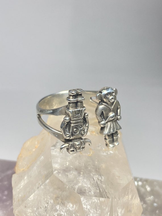 Mudhead kachina figurative ring southwest sterlin… - image 2