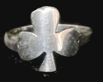 Vintage Shamrock Ring Tamaño 8.50 Día de San Patricio Mujer Plata de Ley Tres Hojas Trébol Símbolo de Irlanda muchos tamaños