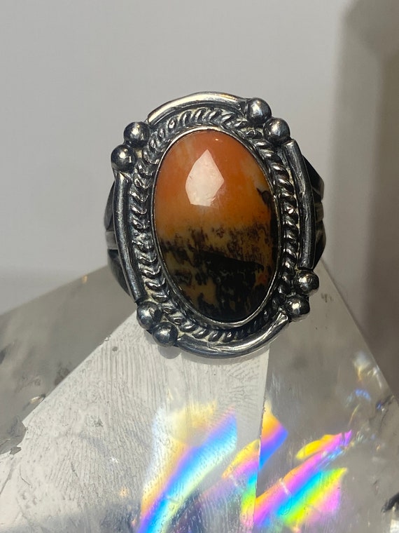 Agate ring petrified wood sterling silver southwe… - image 5