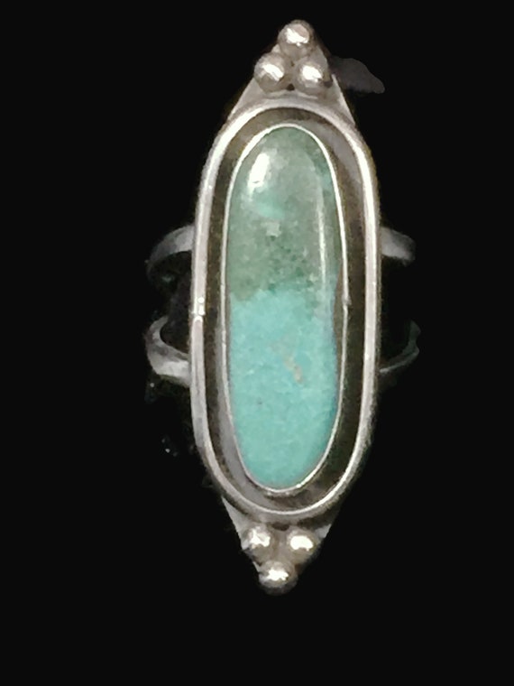 Green Turquoise Ring Long Turquoise Ring  Southwe… - image 2