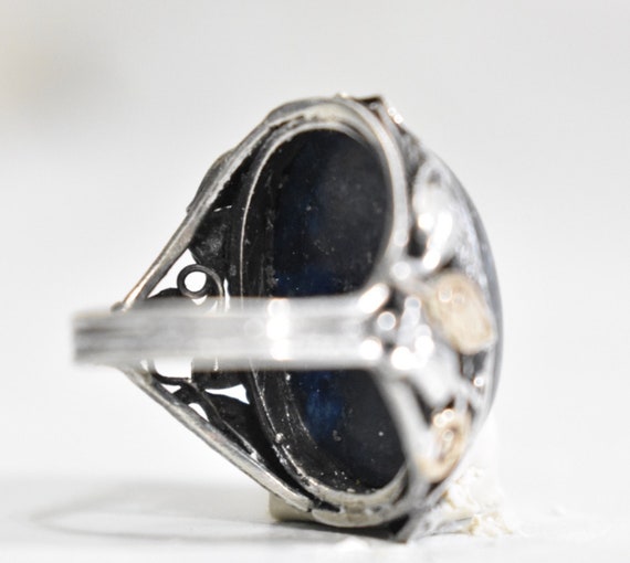 Dome Ring Deep Blue Quartz Cabochon Arts Crafts M… - image 10