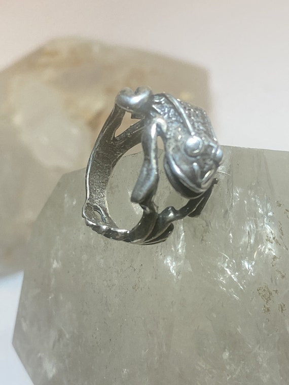 Frog ring frog band pinky toad sterling silver wom