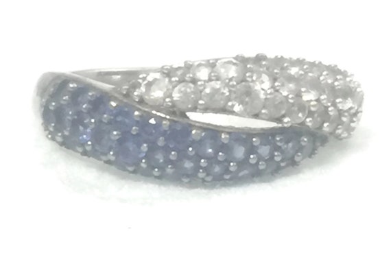 Blue Cocktail Ring Size 8 Blue Solitaire Ring  St… - image 1