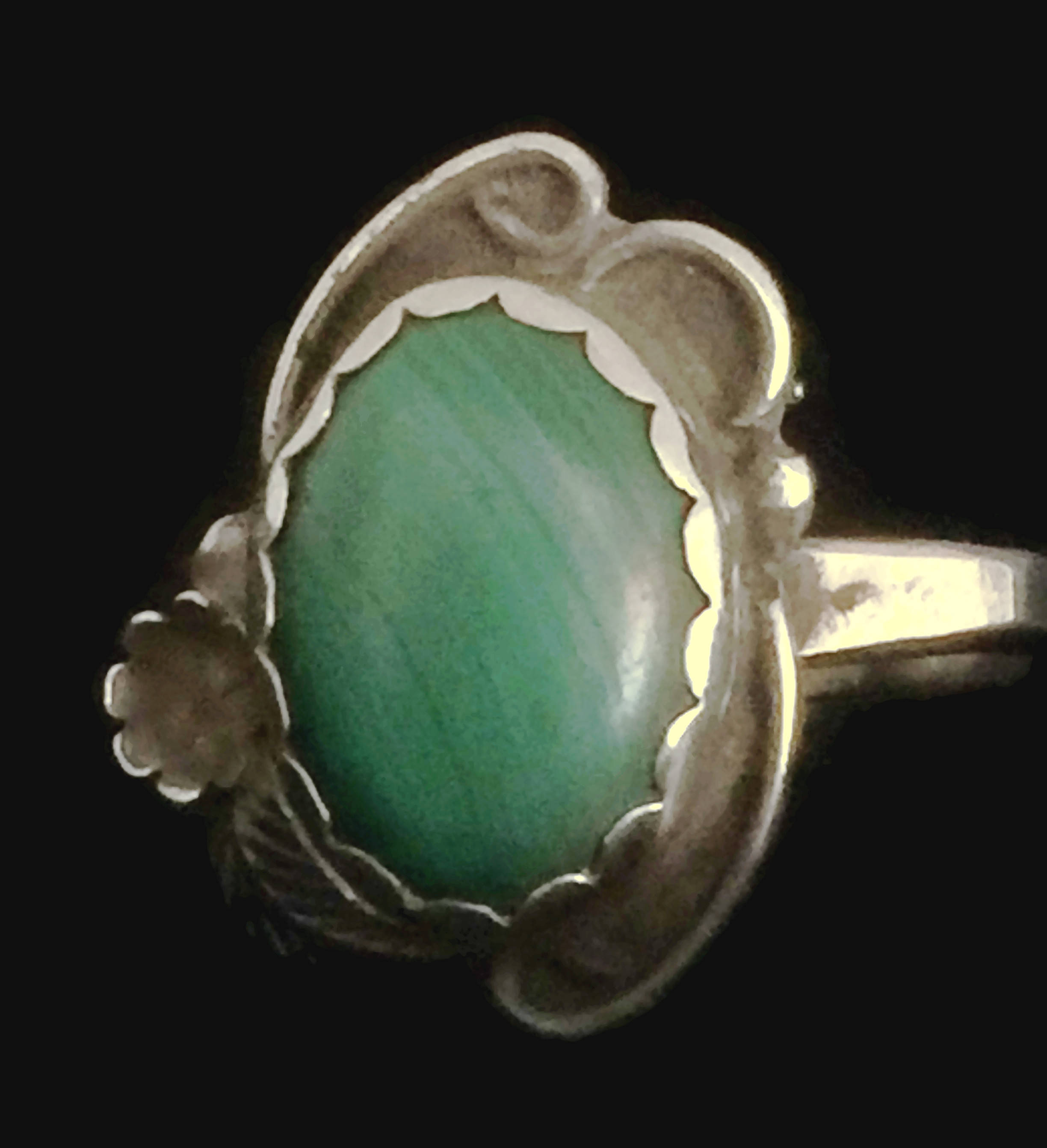 Malachite Ring Squash Blossom Ring Malachite Jewelry Woman Etsy UK