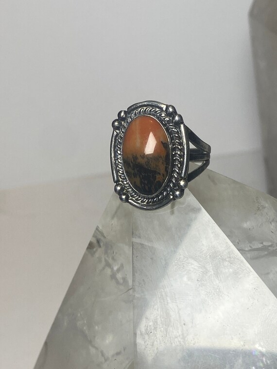 Agate ring petrified wood sterling silver southwe… - image 9