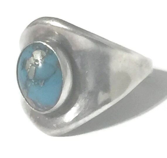 Turquoise Ring Cigar Band Size 6 Minus Women Nava… - image 6