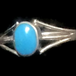 Turquoise Ring Southwest Women Ring Size 4 Plus Southwest Ring Pinky Ring Size 4 Girls Ring Size 6 Sterling Silver Ring Pinky Band Size 4