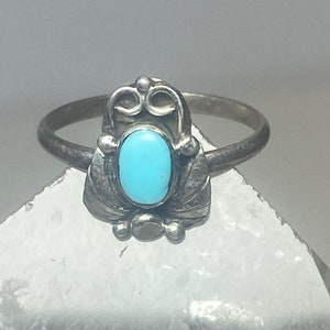 Turquoise ring size 2.50 southwest pinky floral leaves blossom baby children women girls c