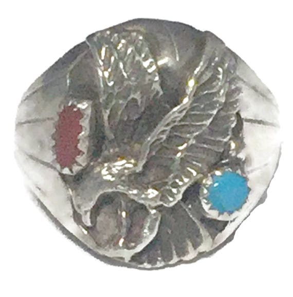 Vintage Eagle Ring Size 13 Minus Southwest Men Ri… - image 8