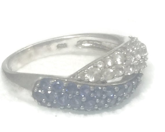 Blue Cocktail Ring Size 8 Blue Solitaire Ring  St… - image 7