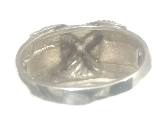 Vintage Marcasite Ring Size 8 Minus Marcasite Ban… - image 10