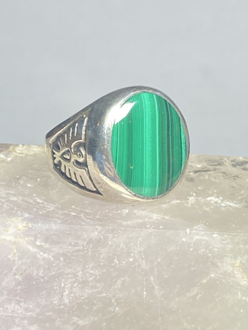 Malachite ring phoenix southwest sterling silver band women men size 9