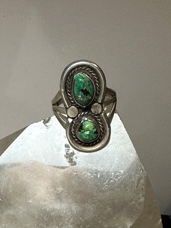 Turquoise ring size 7 Navajo double stones southw… - image 8