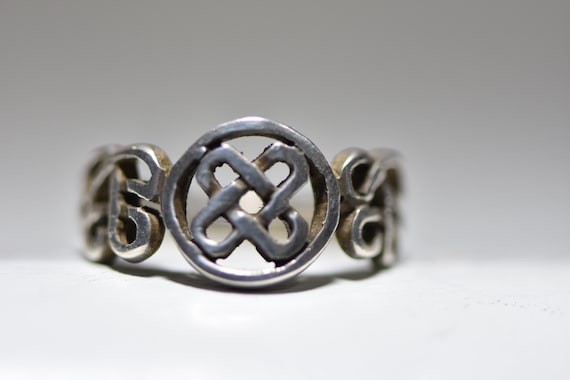 Celtic ring Irish knots band rope women men sterl… - image 1