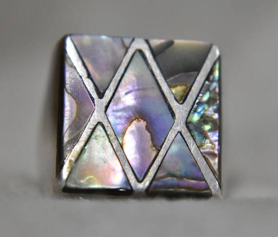 Men Abalone Ring Size 10 Plus Abalone Men Ring Siz