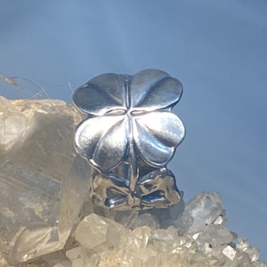 Four leaf clover spoon ring good luck band sterling silver women size 7.25
