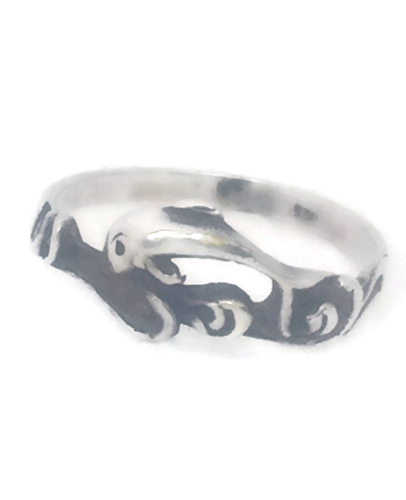 Vintage Sterling Silver Ring Vintage Dolphin Ring 