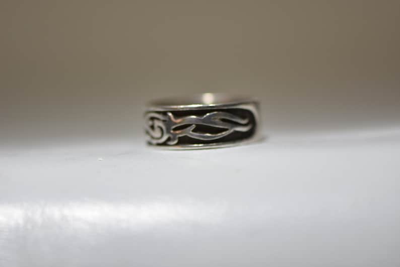 Flames Ring Thumb Band Sterling Silver Men Women Size 11.50