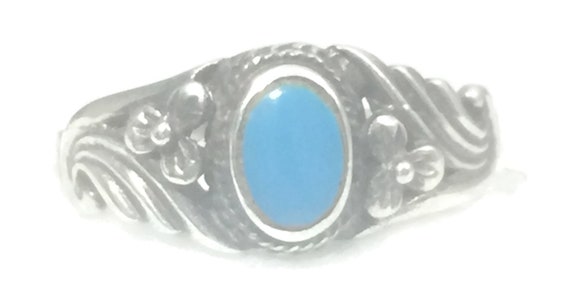Turquoise Ring Women Navajo Ring Size 6 Plus Sout… - image 5
