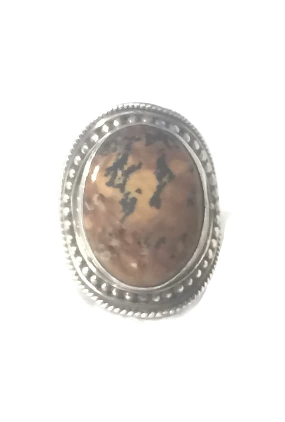 Vintage Jasper Ring Size 9 Minus Cigar Band Size 9