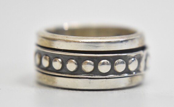 Spinner ring dots sterling silver ring thumb band… - image 3