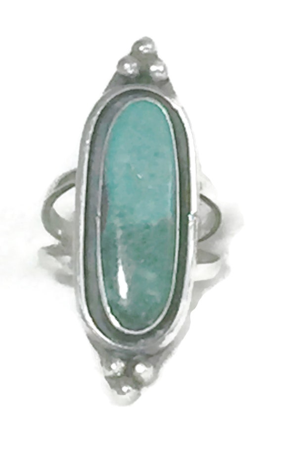 Green Turquoise Ring Long Turquoise Ring  Southwe… - image 8