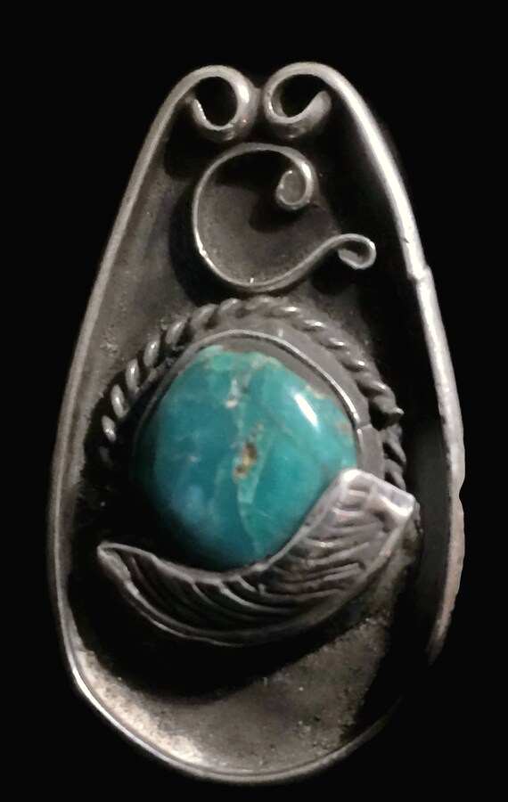 Blue Turquoise Ring Long Turquoise Ring Woman Nav… - image 9