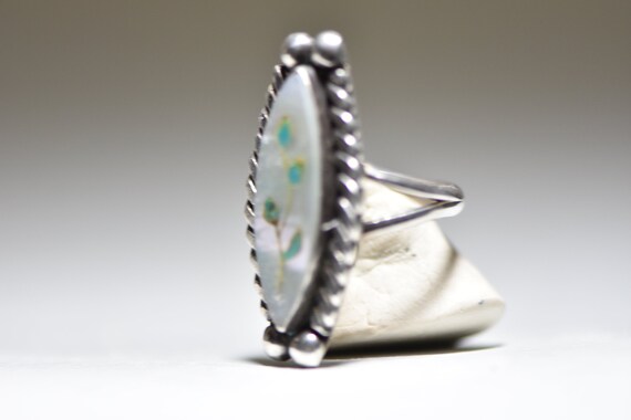 Leaves ring long Navajo mother of pearl southwest… - image 5