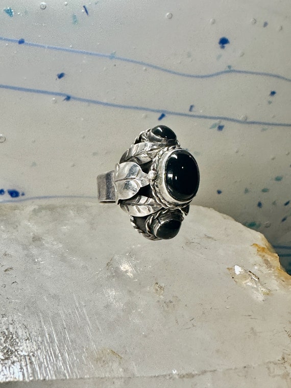 Poison ring onyx size 7 Mexico sterling silver wom