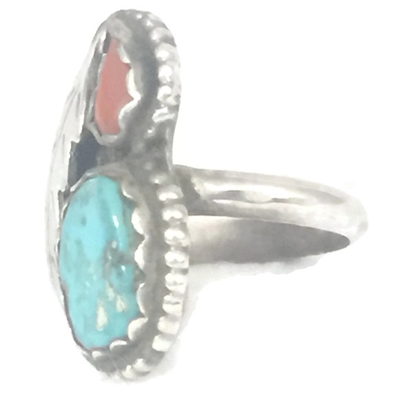 Turquoise Ring Size 4 Minus Navajo Ring Size 4 Tu… - image 3