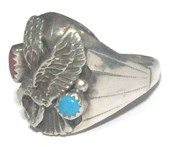 Vintage Eagle Ring Size 13 Minus Southwest Men Ri… - image 4