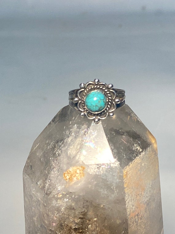 Turquoise ring Navajo southwest pinky sterling si… - image 4