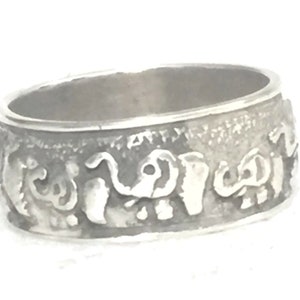 Vintage Elephant Ring Size 7 Plus Elephant Band Size 7 Thumb Ring Size 7 Thumb Band Size 7 Women Ring Size 7 Sterling Silver Ring Elephants