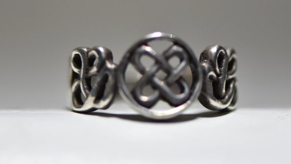 Celtic ring knots band rope  women men sterling s… - image 3