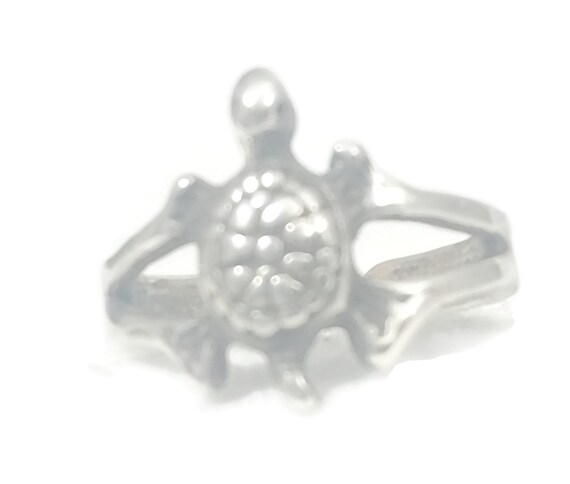Vintage Sterling Silver Turtle Toe Ring - Size 2 - image 5
