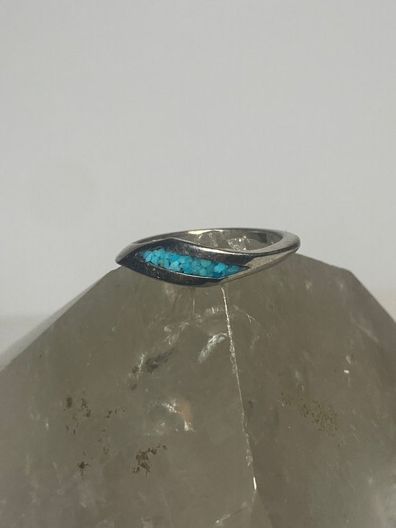 Turquoise chips ring slender stacker southwest wo… - image 9