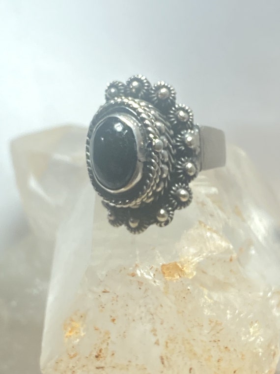 Onyx poison ring Mexico sterling silver women siz… - image 3