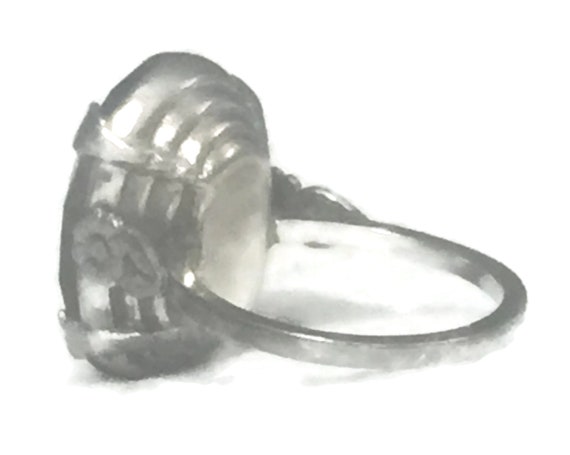 Art Deco Ring Size 5 Minus Purple Glass Ring Size… - image 10