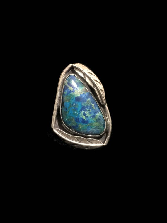 Blue Turquoise Ring Long Turquoise Ring Woman Nava