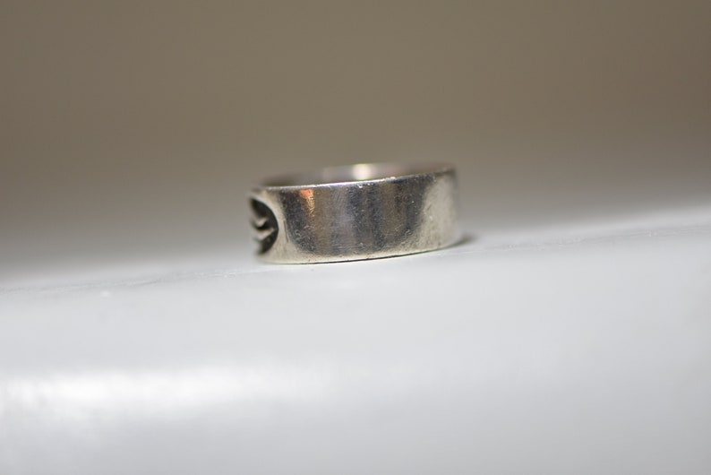 Flames Ring Thumb Band Sterling Silver Men Women Size 11.50