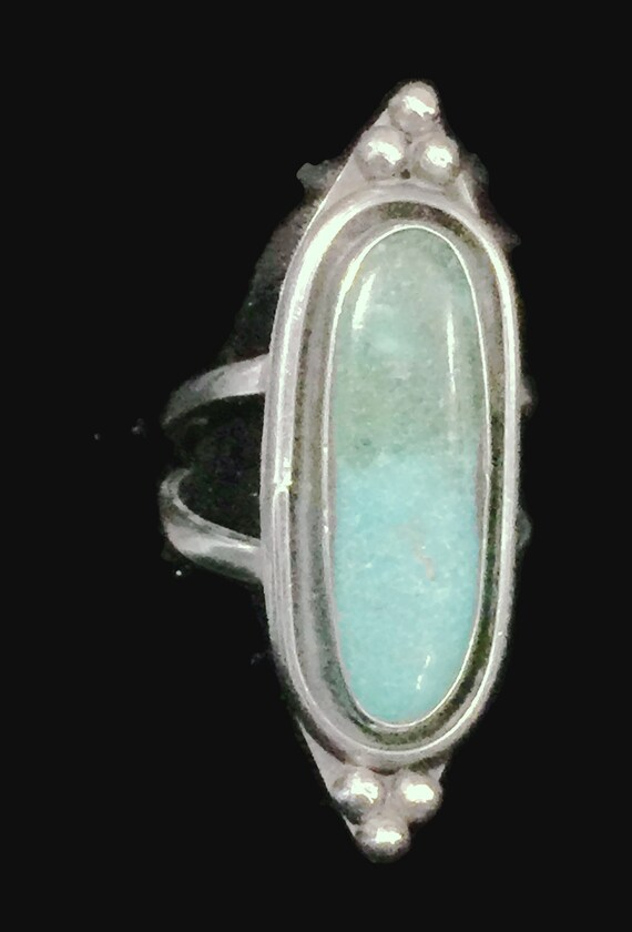 Green Turquoise Ring Long Turquoise Ring  Southwe… - image 5