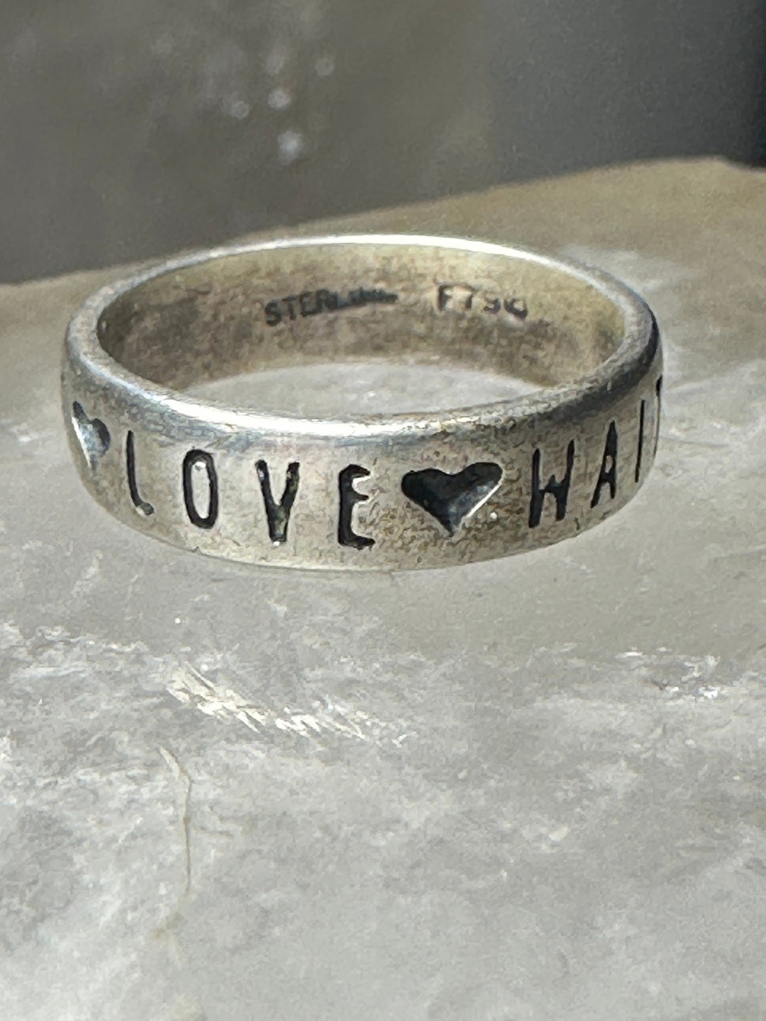 True Love Waits Ring Size 4.75 Valentine Band Sterling Silver